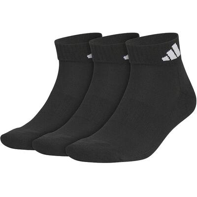 滔搏adidas阿迪达斯休闲短袜男女袜三双装袜子舒适黑色JC9271