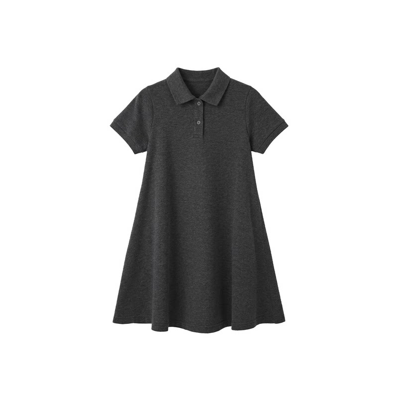 嗒囜亲子款女童POLO领A字连衣裙