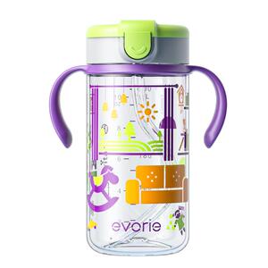 evorie爱得利儿童吸管杯tritan大宝宝喝水杯1岁以上婴幼儿学饮杯