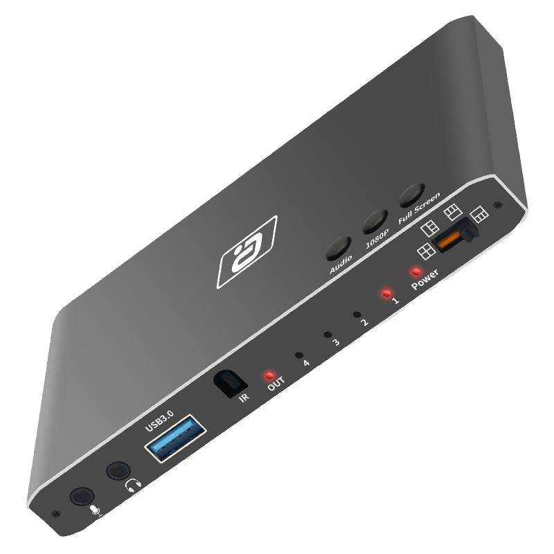 hdmi高清视频采集卡四进一出多机位直播专用usb3.0同时显示四画面