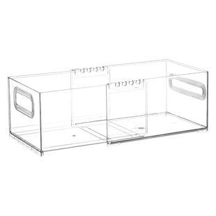 加大长款40公分透明盒子窄长条方形收纳盒宽20cm加高大收纳盒