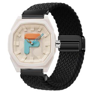 适用斐乐6105运动手表带初高中大学生男女磁吸编织透气替换腕带