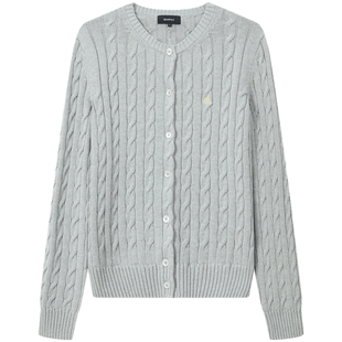 【新品】BEANPOLE滨波  春夏女士简约智性风绞花设计针织开衫毛衣