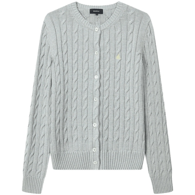 滨波极简风麻花绞花针织开衫毛衣