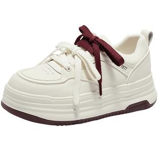 森达板鞋女款春秋运动户外厚底小白休闲鞋ZCC83CM4