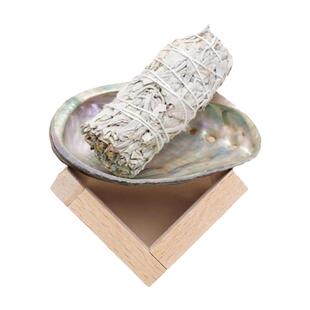 美国加州进口白鼠尾草净化香杖线香摆香薰件圣木蓝鼠尾草雪鲍鱼壳