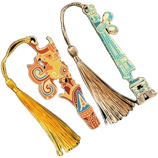 三星堆博物馆文创系列金属书签立人签神秘古蜀文化国风纪念品礼物