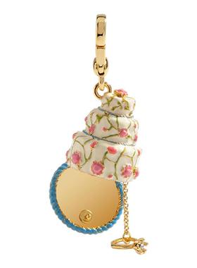 三层立体蛋糕珐琅可打开吊坠项链女趣味轻奢多用款挂件钥匙扣包挂