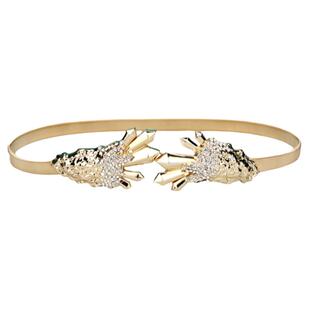 高档弹簧链条女士百搭装饰连衣裙镶钻松紧弹力细皮带外搭毛衣配饰