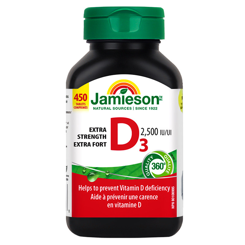 加拿大Jamieson健美生维生素D3片450粒预防维生素D缺乏原装进口