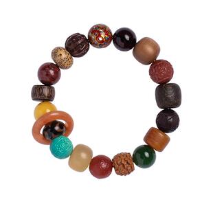 多宝十八子籽手串送男友礼物菩提和田玉蜜蜡玛瑙手链女佛珠盘文玩