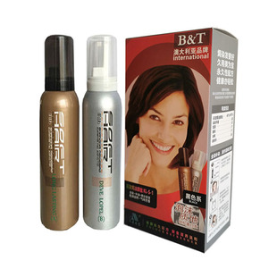 天然泡沫染发剂上海久美为宝焗油膏植物泡泡无氨温和黑褐色115g*2