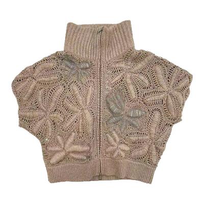 BC/Brunello Cucinelli 秋冬女士钩编花短袖针织开衫毛衣银泰
