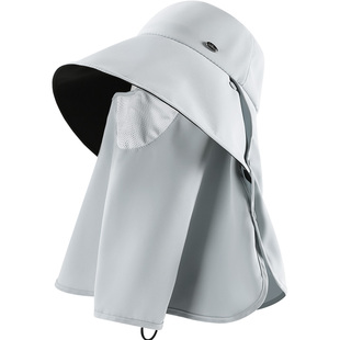 全方位防晒帽女夏季骑车遮阳防紫外线全脸面罩一体护颈冰丝太阳帽