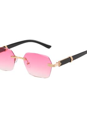 网红渐粉色墨镜女小框窄高级感