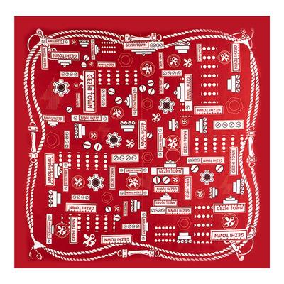 上海故事双面印花真丝中方巾