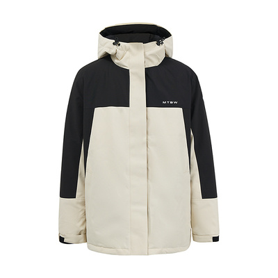 美特斯邦威连帽拼接羽绒服