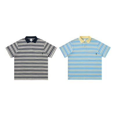 噗噜小马系列罗纹撞色短袖POLO衫