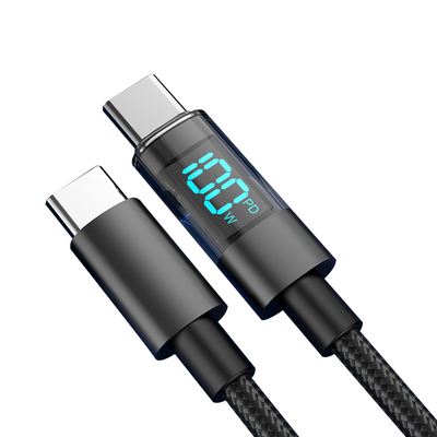 适用华为100W铝壳智能数显快充数据线适用于安卓手机笔记本type-c手机数据线vivo超级快充荣耀手机66W充电线