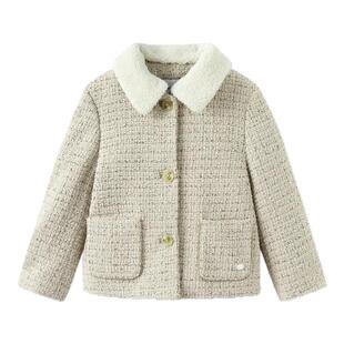 【premium】巴拉巴拉高端线冬装小香风毛呢大衣短款复古外套女童