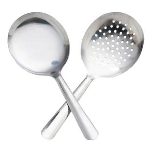 304不锈钢分餐勺子金色大号家用大饭勺汤勺漏勺酒店专用的公用勺