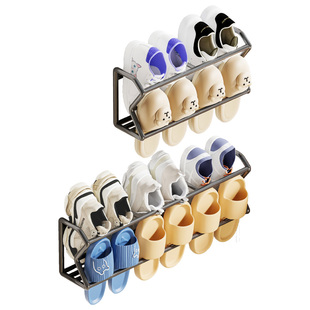 壁挂式门后鞋架挂在门上的鞋架子浴室拖鞋架子免打孔鞋子收纳神器