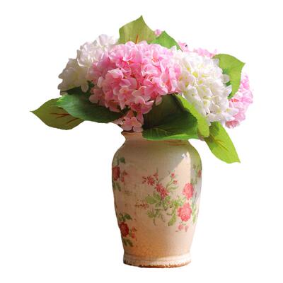 复古冰裂釉做旧田园风粉色花瓶