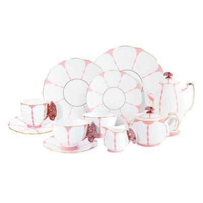 Aynsley蝴蝶粉色系列骨瓷杯碟