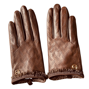 透气真皮手套女短款秋冬季手背打孔小山羊皮薄款单皮纯皮开车手套