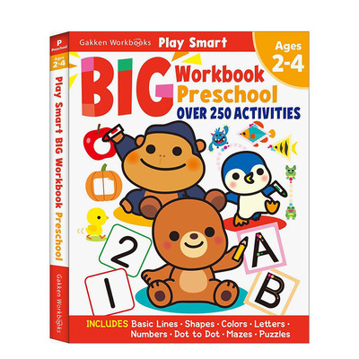 【现货】聪明游戏练习册 Play Smart Big Workbook Preschool Ages 2-4 原版英文儿童趣味游戏活动书 进口图书