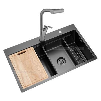 摩恩304不锈钢枪灰色飞雨抗油污多功能手工槽单槽75613BB/SK79813