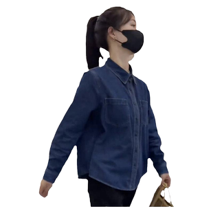 短款牛仔衬衫女2025秋季新款小个子叠穿休闲宽松衬衣开衫外套上衣