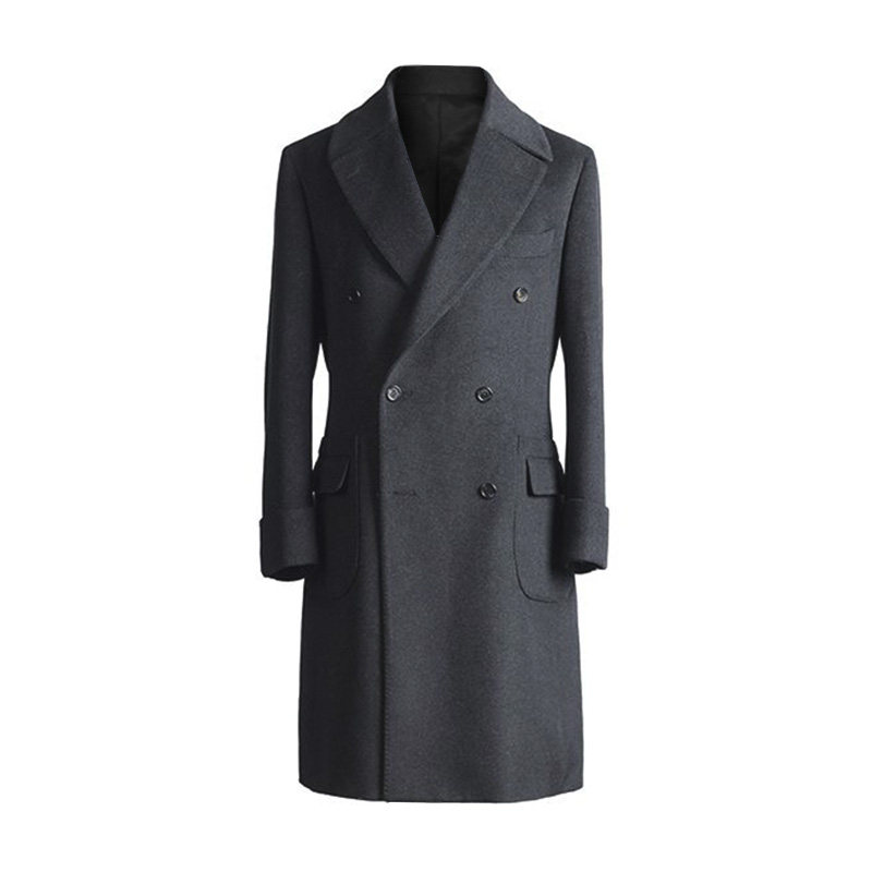 NHO2定制冬季羊毛马球大衣商务中长呢子正装羊绒男士外套polocoat