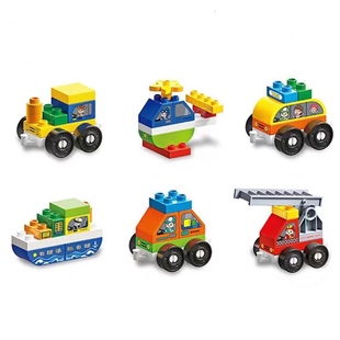 百变工程消防车积木大颗粒汽车玩具宝宝幼儿园早教益智拼插拼装
