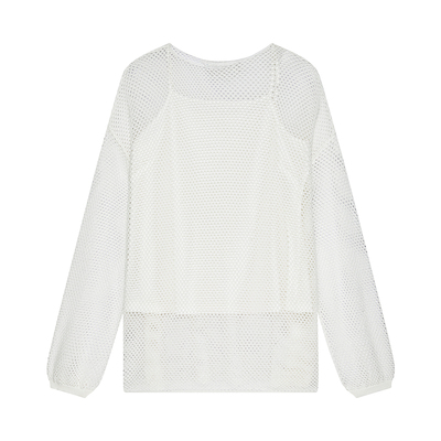 DKNY唐可娜儿女2025秋季新款轻盈时尚气质透气宽松套头针织衫