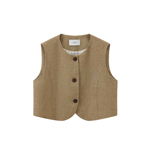 ICE DUST【圆领四袋亚麻马甲】设计师品牌 no退可换