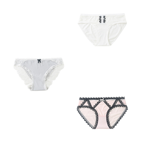 5条99元甜心少女品牌新品蕾丝冰丝莫代尔棉质网纱系列三角内裤女