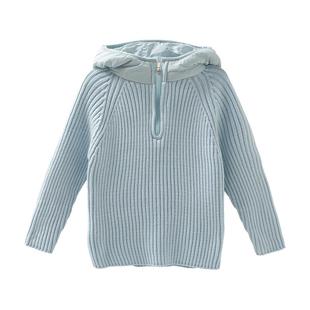 MOMOCO/玛米玛卡女童连帽毛衣2025冬季新款中大童洋气休闲打底衫