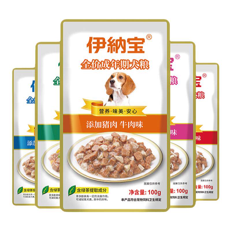 伊纳宝肉粒包拌饭湿粮狗罐头