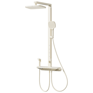 箭牌卫浴奶油风淋浴花洒套装家用智能恒温卫生间钢琴按键增压喷头