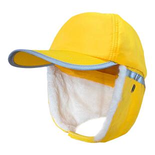 学生雷锋帽护耳安全帽防寒秋冬防风保暖小黄帽兔毛儿童帽少先队