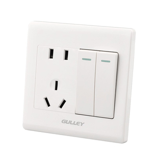 86暗装国际电工二开五孔双控两开五孔双联2开5孔墙壁电源插座开关