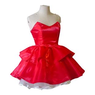 未麻的部屋cos 红裙偶像打歌服 未麻cosplay服装 未麻红色礼服