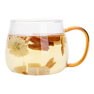 雅集玻璃杯女士花茶杯办公室耐热透明泡茶杯牛奶杯果汁杯家用水杯