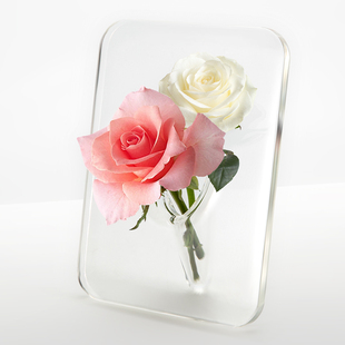 相框花瓶摆件客厅插花轻奢风创意透明亚克力桌面玄关高级感水培养