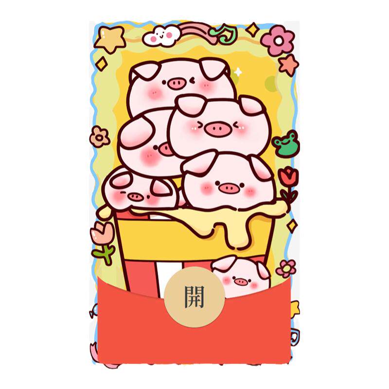 IKLUO/猪猪爆米花 微信红平面广告设计