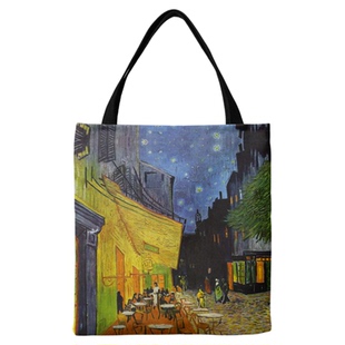 梵高咖啡馆文艺拉链布包定制布包单肩包购物袋手提袋展会礼品袋