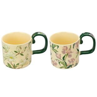 摩登主妇鸢尾花马克杯陶瓷杯家用喝水杯女生日礼物早餐杯咖啡杯子