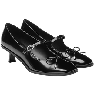 CHARLES&KEITH25冬季新款CK1-60920421一字带高跟蝴蝶结玛丽珍鞋