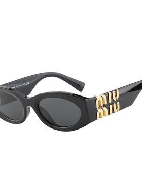 【自营】Miumiu缪缪墨镜女明星同款黑金猫眼潮流太阳眼镜 SMU11WS